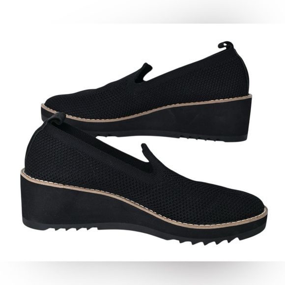 Eileen Fisher Shoes - Eileen Fisher Lindy Novo Stretch Knit Black Wedge Sport Loafer